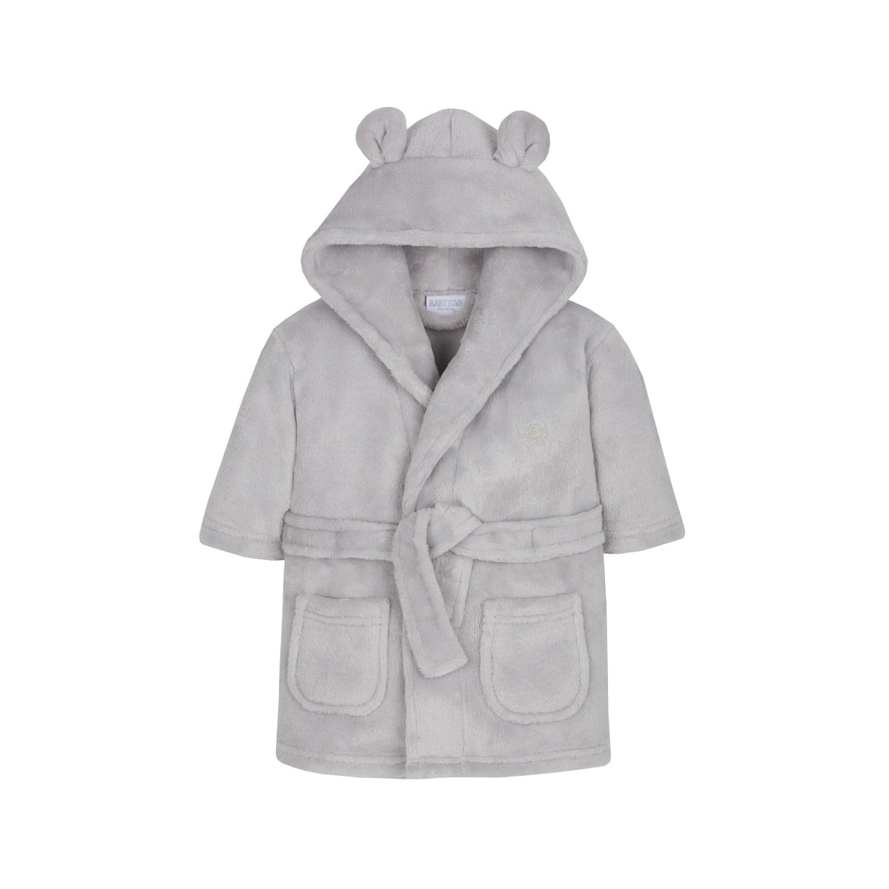 Hooded bear ear fleece grey dressing gown (0-24 months) – Tilly